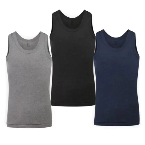 Lux Boys Vest Cotton Tank Top Undershirt Vest- For 9-10yrs Gray Blue Black Color