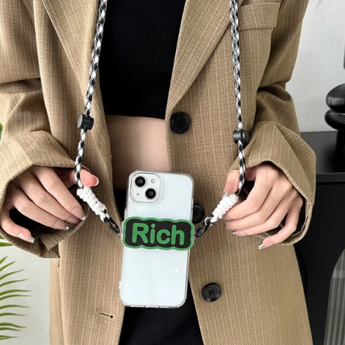 Graphic Pattern Phone Back Clip Crossbody Lanyard Universal Mobile Safety Anti L