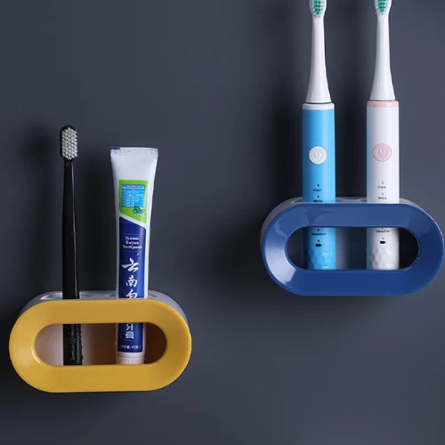 Wall Mount Double Hole Electric Toothbrush Holder Bathroom Accessories Punch Fre