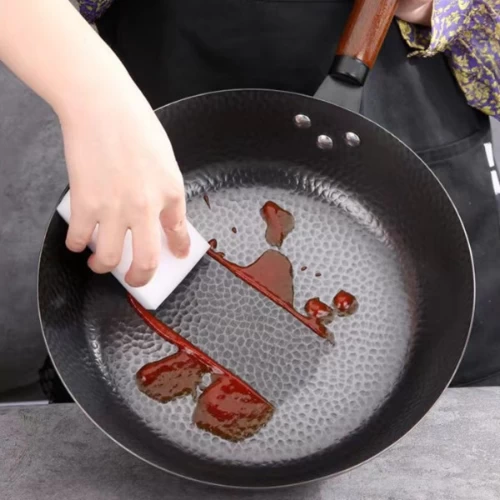 Household Hand-Forged Hammered Iron Pot Uncoated Non-Stick Frying Pan Induction