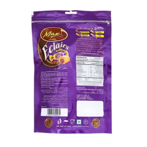 Max Chocolate Eclairs Coffee Cream Filled Chewy Caramel Toffee- 550gms