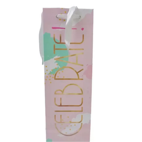 Celebration Party Paper Bag with Ribbon Handle- Pink