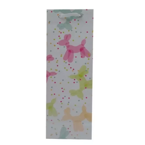 Decorative Multi-Purpose Paper Bag with Ribbon Handle- White