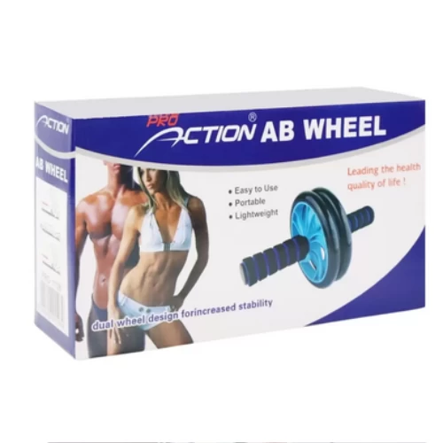 Pro Action AB Wheel Roller with Knee Mat- Blue
