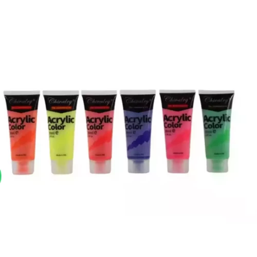 Chivalry Acrylic Painting Color Sets 6pcs Fluorescent Color- 6X20ml