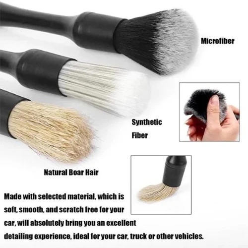3Pcs Long Handle Car Interior Cleaning Brushes Car Wheels Detailing Brush Car De