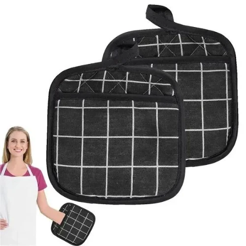 2PCs Printed Thermal Anti-Heat Microwave Oven Hook Mitts Set Hand Protection Coo