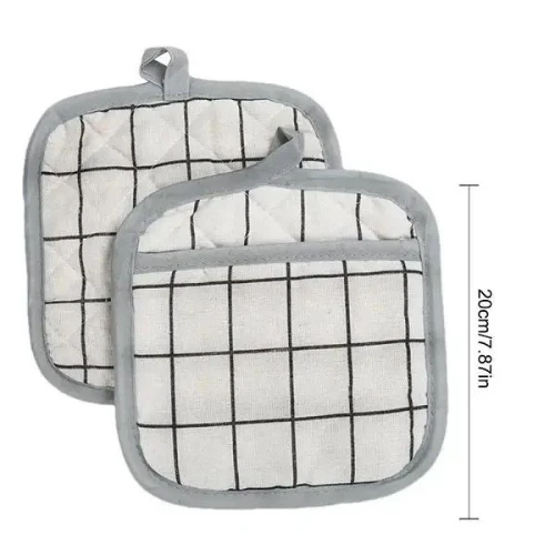 2PCs Printed Thermal Anti-Heat Microwave Oven Hook Mitts Set Hand Protection Coo