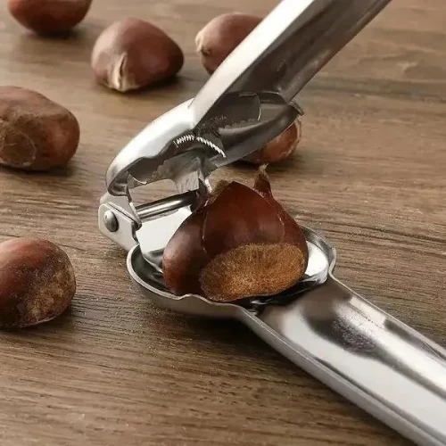 Stainless Steel Chestnut Peeler Machine Opening Walnut Tongs Kitchen Gadgets Acc