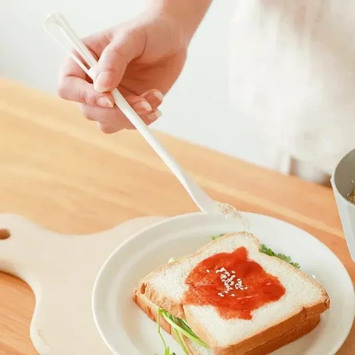Multifunctional Double Side Egg Whisk Spoon Long Handle Coffee Mixer Spoon Cooki
