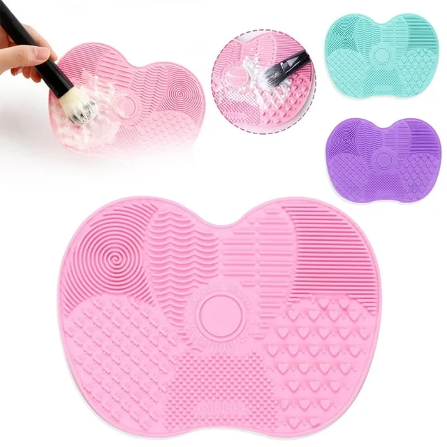 Portable Silicone Makeup Brush Cleaning Pad Brushes Washing Scrub Mat Cleaning A