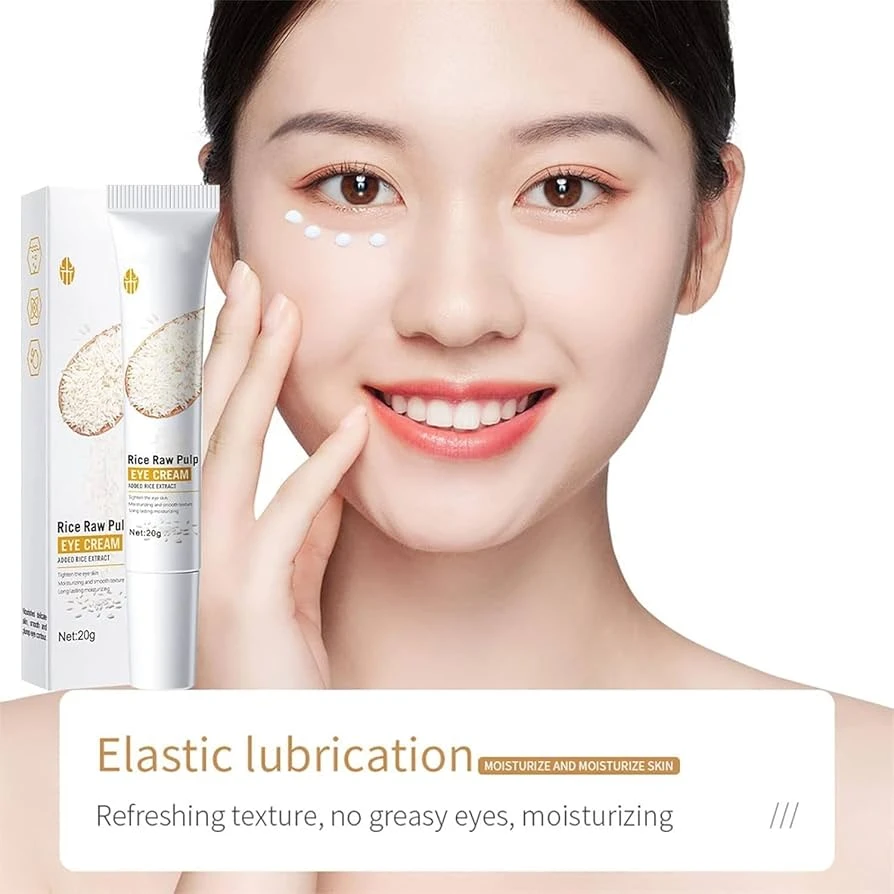 Anti Aging Rice Raw Pulp Eye Cream Anti Dark Circles Cream Face Care Skin Tighte