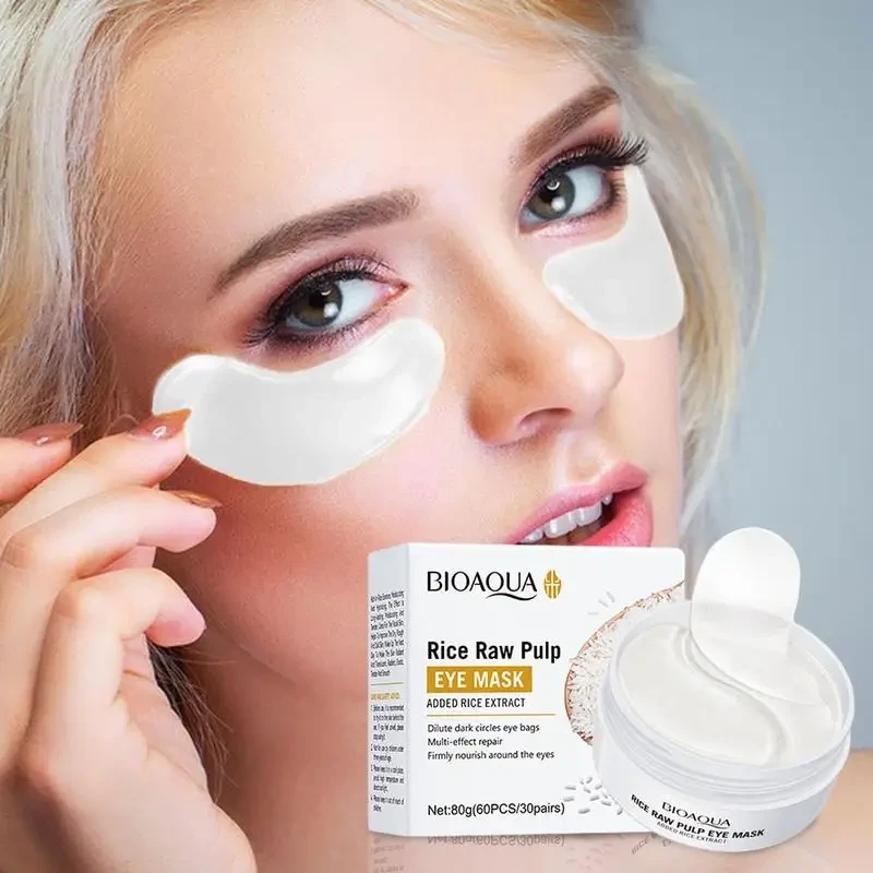 Rice Raw Pulp Eye Mask Anti Dark Circles Eye Patches Anti-Aging Highly Moisturiz