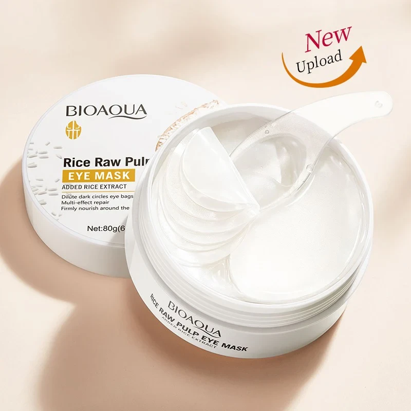 Rice Raw Pulp Eye Mask Anti Dark Circles Eye Patches Anti-Aging Highly Moisturiz
