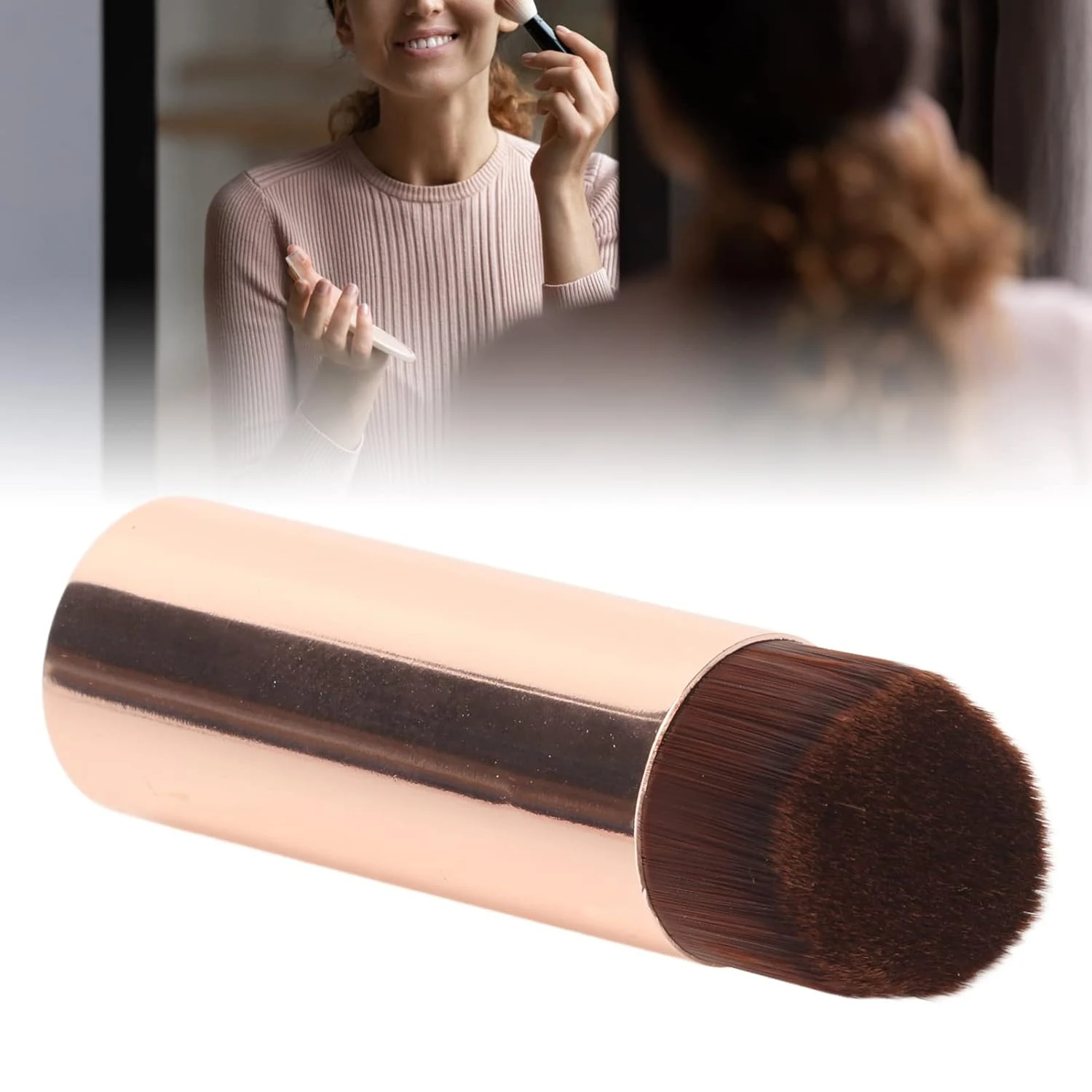 Portable Flat Oblique Head Makeup Brush - Blending Beauty Tool