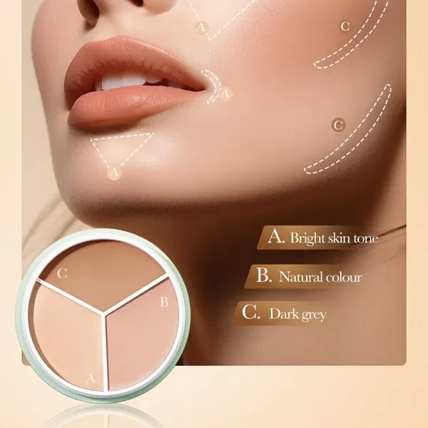 Sadoer Naturally Good Skin Tri-color Concealer Sadoer Palette Waterproof Foundat