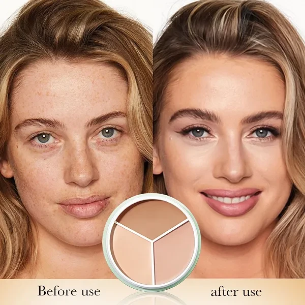 Sadoer Naturally Good Skin Tri-color Concealer Sadoer Palette Waterproof Foundat