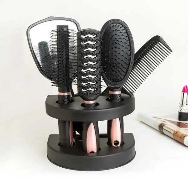 5-Piece Pink Hairdressing Comb Set Anti-Static Scalp Care Fluffy Hair Styling Pr