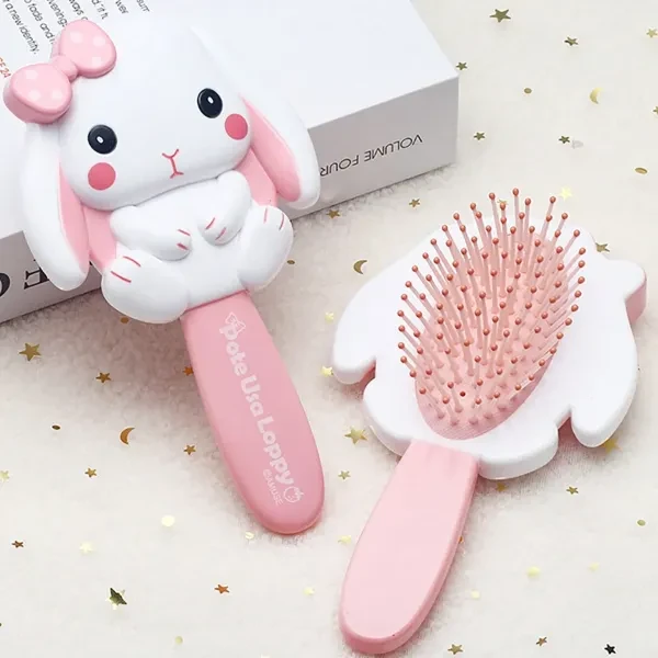 Rabbit Design Girls Hair Styling Brush Air Cushion Baby Hair Brush Soft Bristle