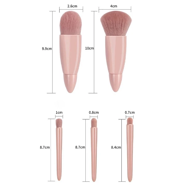 Goddess Makeup Magic 5-in-1 Brush Set - Compact Travel Kit