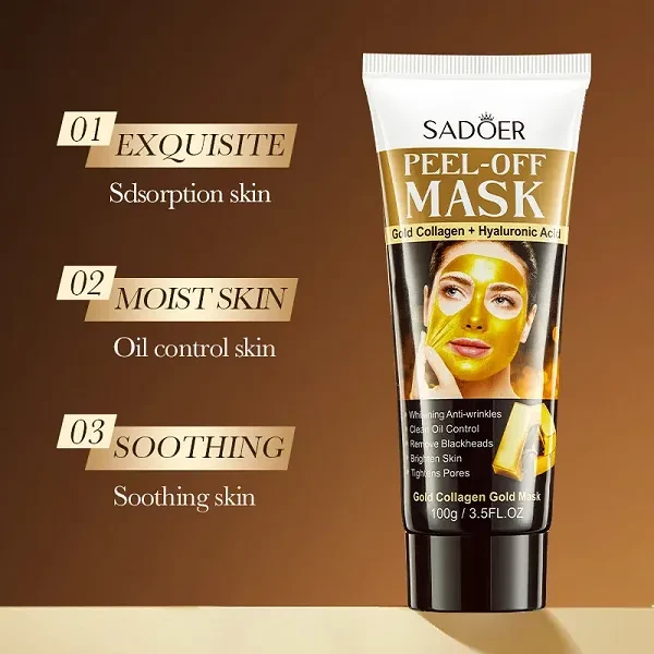 Golden Tear Off Mask Cleanser Facial Skin Shrink Pores Unisex Facial Skin Care 1