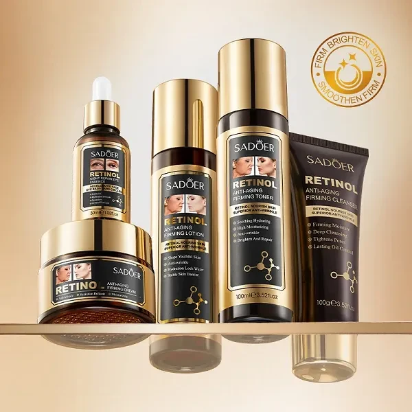 5 Pieces Retinol Eye Essence Lotoin, Cleanser, Toner, Cream Moisturizing Smooth