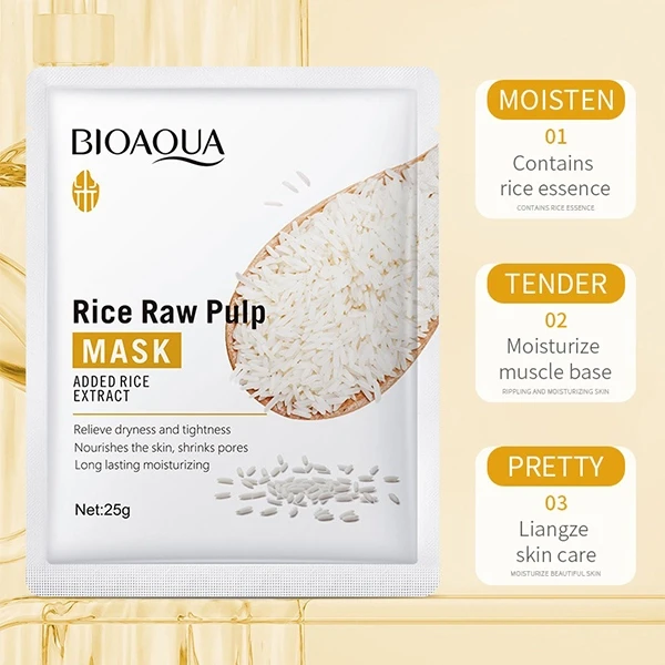 Facial Skin Moisturizing Rice Raw Pulp Face Mask Nourishes Pores Dry Skin Repair