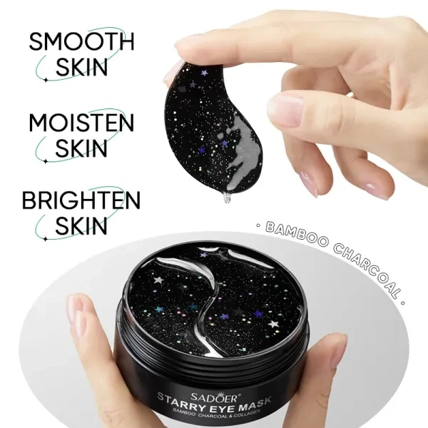 60 Pcs Bamboo Charcoal Starry Eye Mask Skin Moisturizes Dryness Brighten Dark Ci