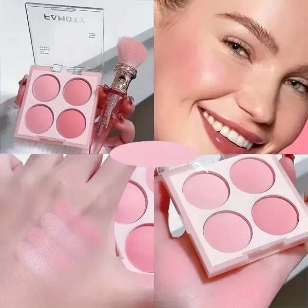 4 In 1 Face Grooming Pure Natural Facial Cheek Enhancer Waterproof Women Blush P