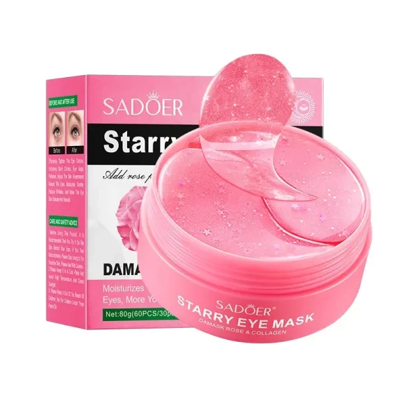 60 Pcs Rose Starry Eye Mask Skin Moisturizes Release Dryness Brighten Dark Circl
