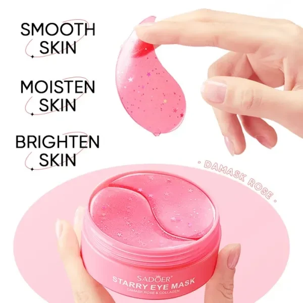 60 Pcs Rose Starry Eye Mask Skin Moisturizes Release Dryness Brighten Dark Circl