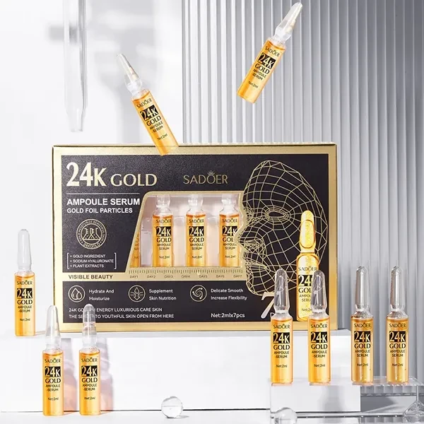 7pcs Sadoer Vitamin C Facial Moisturizing Ampoule Essence Boost Skin Dark Spots