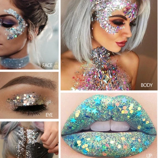 2 Pieces Face Body Glitter High Pigment Eye Shadow Highlight Stick Contouring Fa