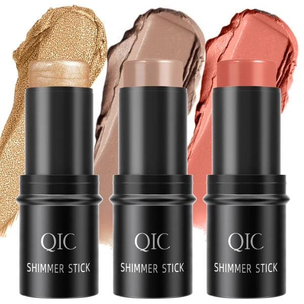 2 Pieces Face Body Glitter High Pigment Eye Shadow Highlight Stick Contouring Fa