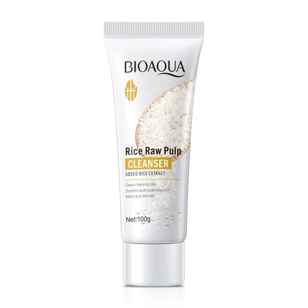 Face Deep Cleaning Rice Raw Pulp Cleanser Facial Cleaning Cream Dry Skin Brighte