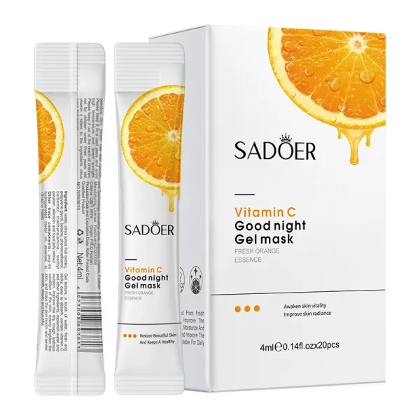 20 Pieces Vitamin C Good Night Fresh Orange Essence Gel Mask Face Care Moisturiz