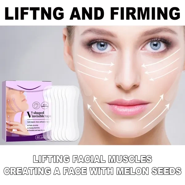 60pc Chin Lift Patches - Instant Double Chin Removal Ultra Thin Tape Set Unisex