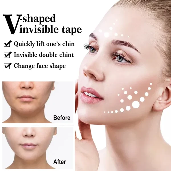 60pc Chin Lift Patches - Instant Double Chin Removal Ultra Thin Tape Set Unisex