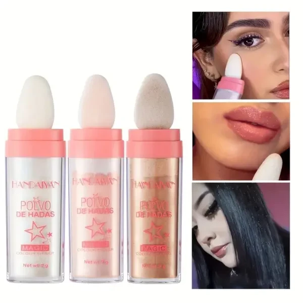 Metallic Finish Highlighter Glitter Shimmer Face Contouring Waterproof Long Last