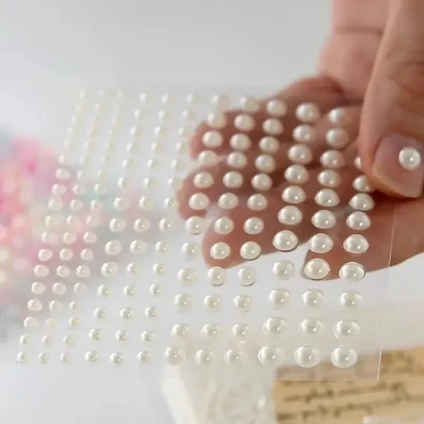 Shimmering Pearl Makeup Stickers - Skin-Friendly DIY Face & Nail Art (646pcs)