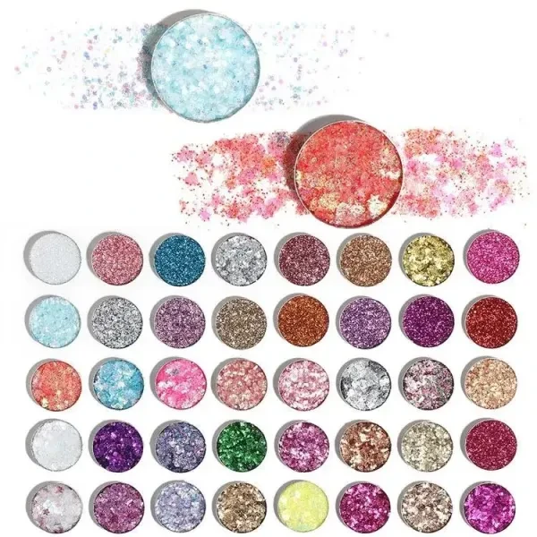 Glitter Eye Shadow Palette - 40 Shades Full Coverage Foldable & Versatile