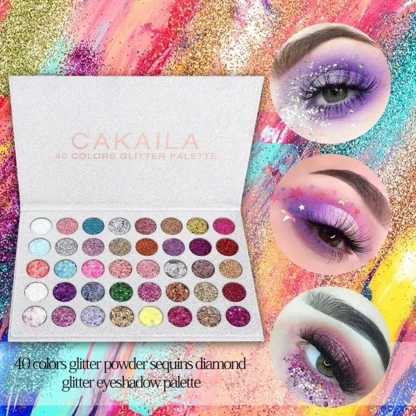 Glitter Eye Shadow Palette - 40 Shades Full Coverage Foldable & Versatile