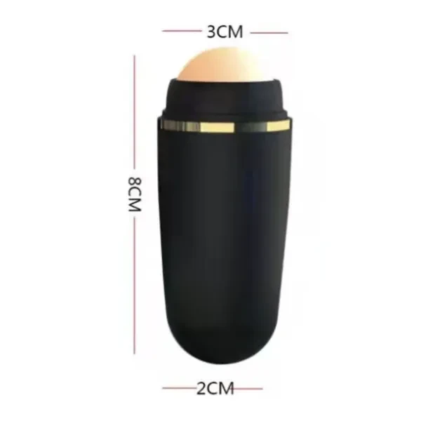 Black Facial Cleansing Roller- Mini Massage Tool for Unisex Face