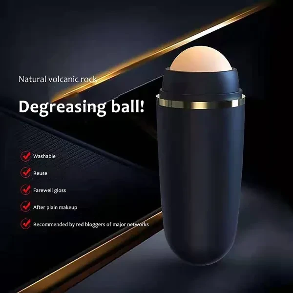 Black Facial Cleansing Roller- Mini Massage Tool for Unisex Face