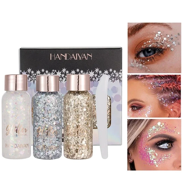 Holographic Face & Body Gel Set - 3 PCs Women's Makeup