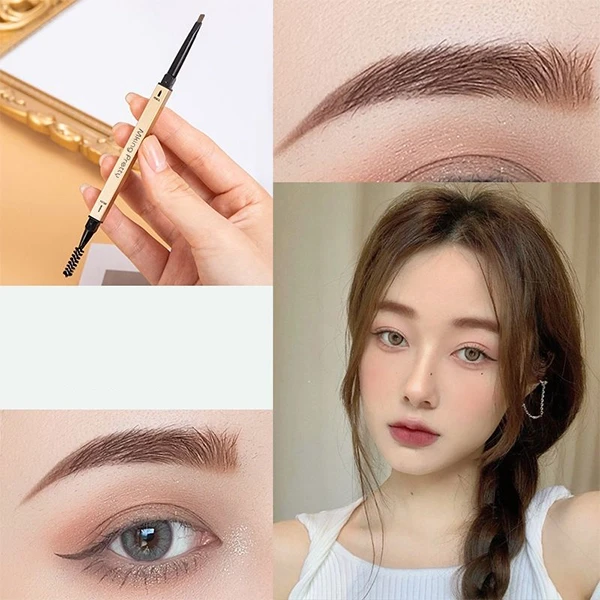 Long Lasting Water Proof 2 In 1 Eyebrow Pencil Double Sided Eyebrow Makeup Enhan