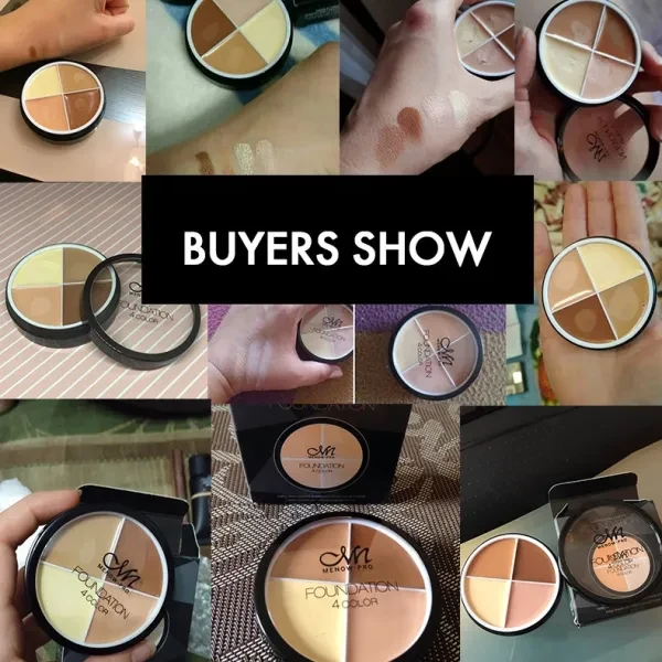 4-in-1 Round Contouring Cream for Face - Multi Color Foundation Concealer Long L