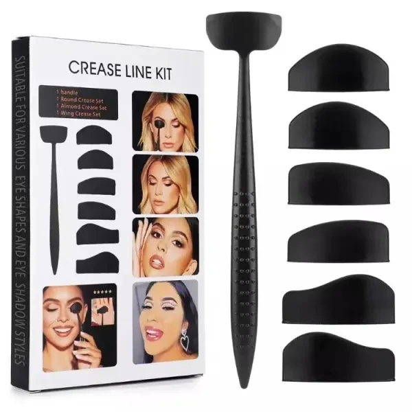 6-in-1 Eyeshadow Kit Enhance Eyes with Crease Line Templates