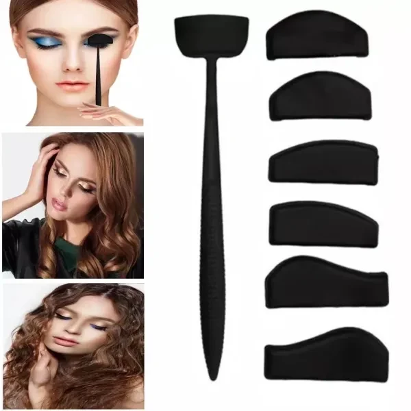 6-in-1 Eyeshadow Kit Enhance Eyes with Crease Line Templates