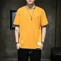 Yellow Men's Cotton T-Shirt - Stylish & Breathable Summer Fashion
